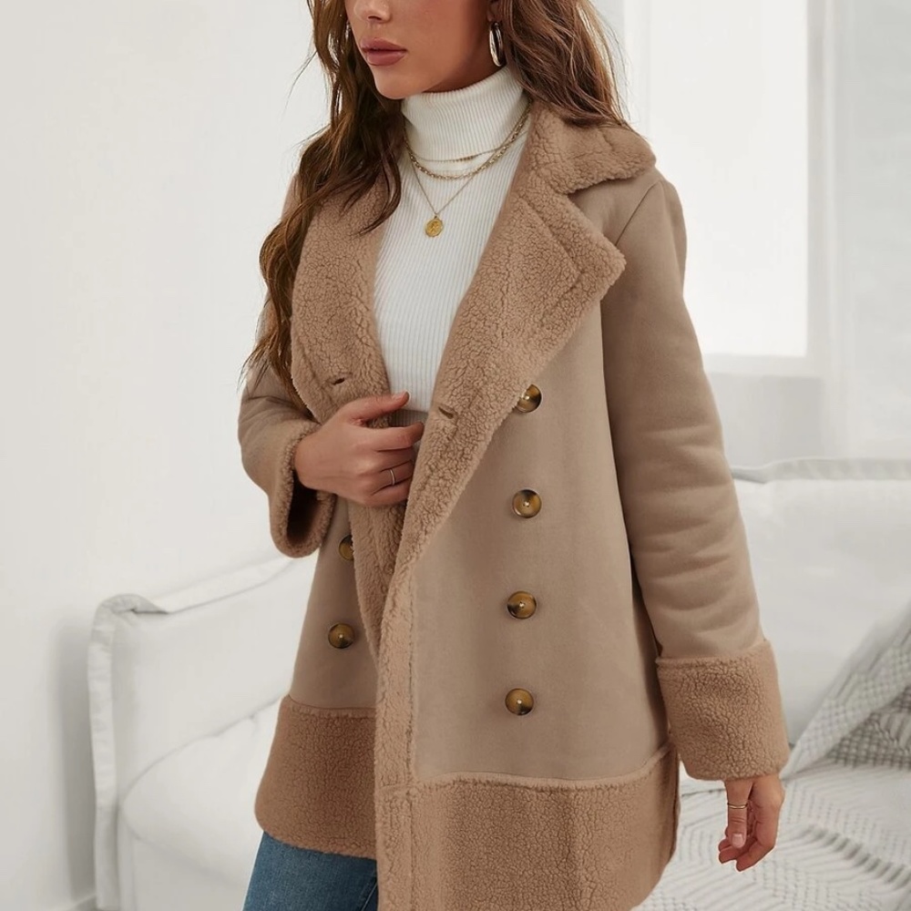 Cozy Teddy Button up Oversized Jacket Coat - Picture 5 of 6